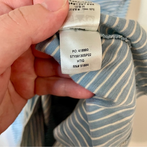 Patagonia Women's Porch Song Dress Light Blue Stripe Size Small NEW - Picture 7 of 7